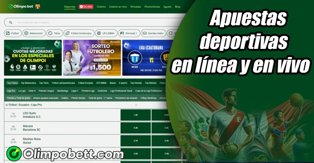 Apuestas deportivas en línea y en vivo en Olimpo Bet